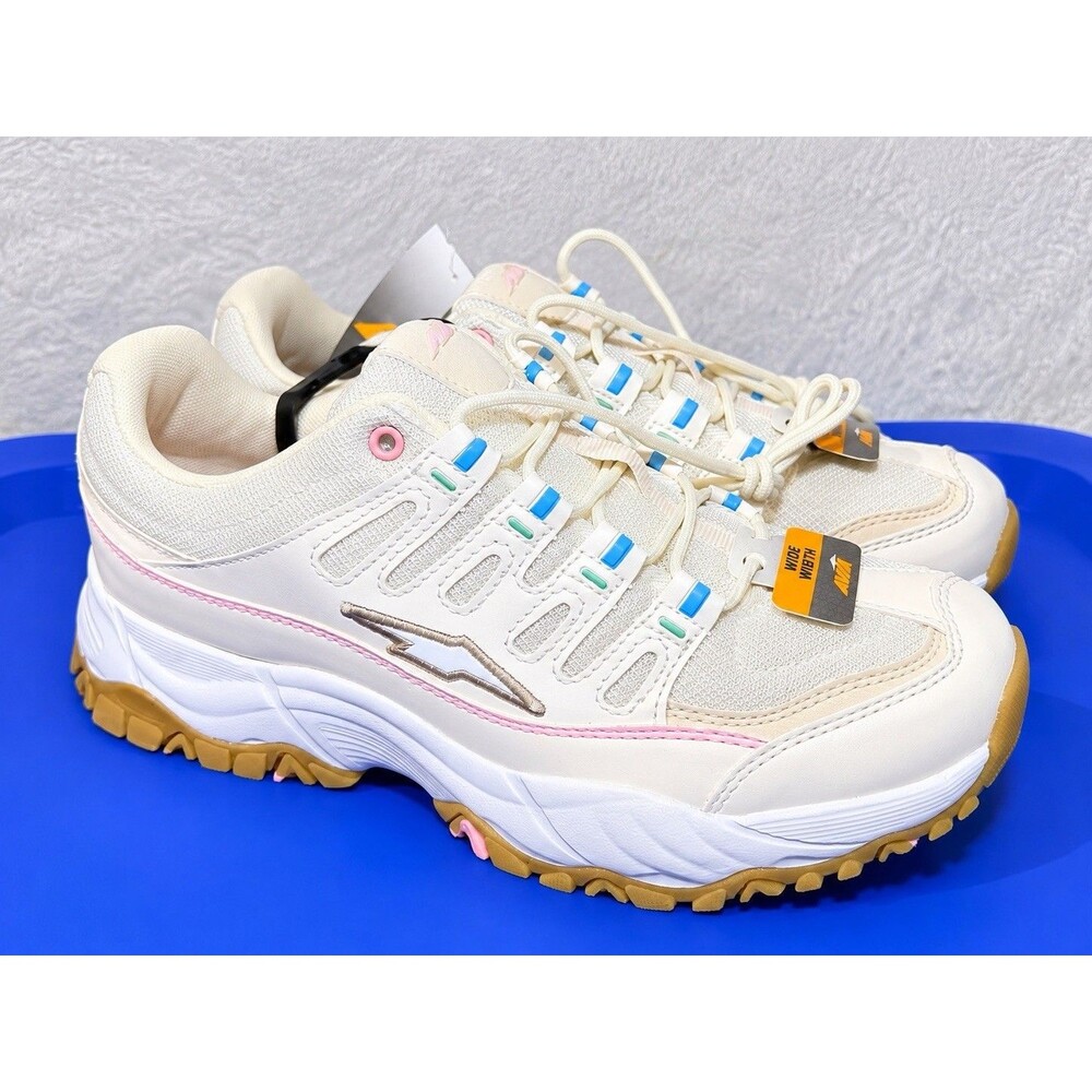 Avia Women’s Elevate Sneakers Size 10 Wide Cream Pink Chunky Athletic Shoes